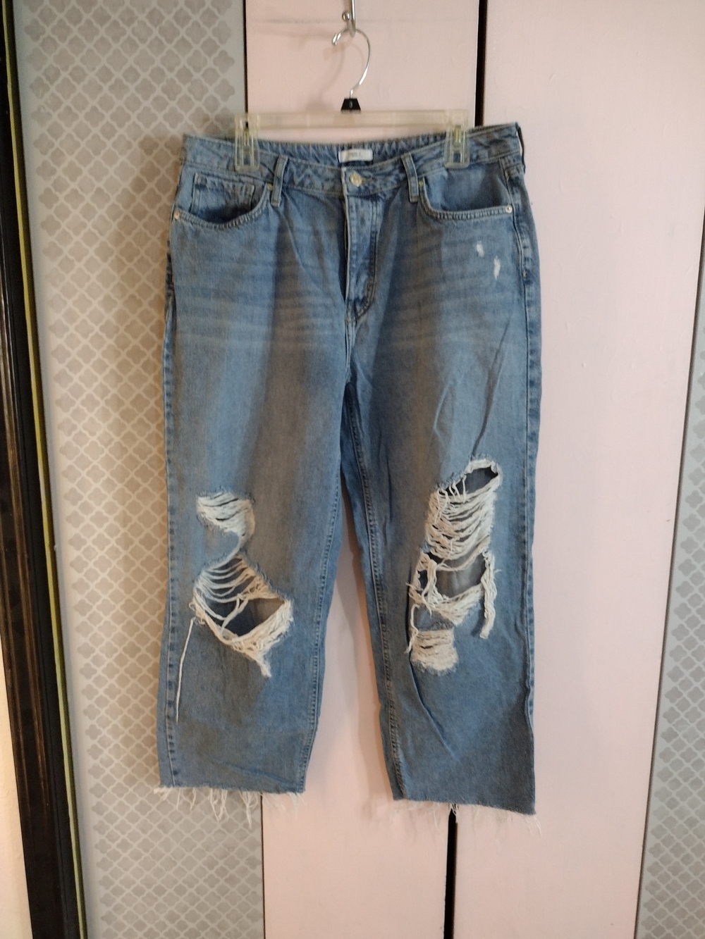 Forever 21 Light Blue Distressed Ripped Jeans